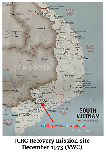 Map of the JCRC Recovery mission site December 1973 (VWC)
